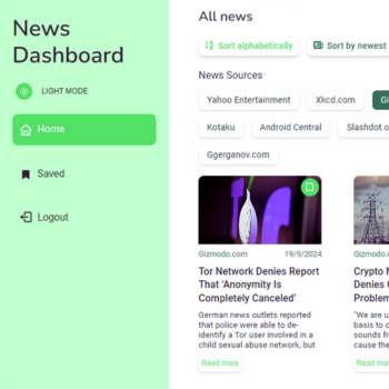 News dashboard